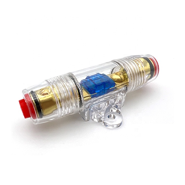 Hot Model Mini ANL Auto Fuse Holder 4~8GA Zinc Alloy 60A Transparent AFS Fuse Block for Car Audio New Condition