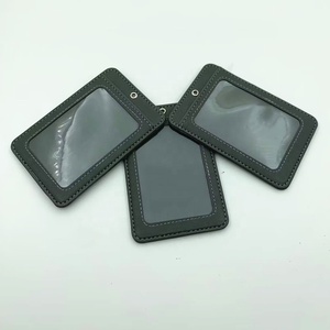 <span class=keywords><strong>Porte</strong></span>-badge professionnel en cuir PU gris foncé personnalisé, une fente pour <span class=keywords><strong>carte</strong></span>, étui pour <span class=keywords><strong>carte</strong></span>, <span class=keywords><strong>porte</strong></span>-nom professionnel - Product Image 5