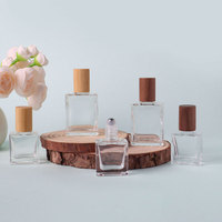 Flacons roll-on rechargeables en verre transparent carré de 10 ml, blanc nacré de 15 ml, noir mat, ambre givré, pour parfum et déodorant, avec bouchons