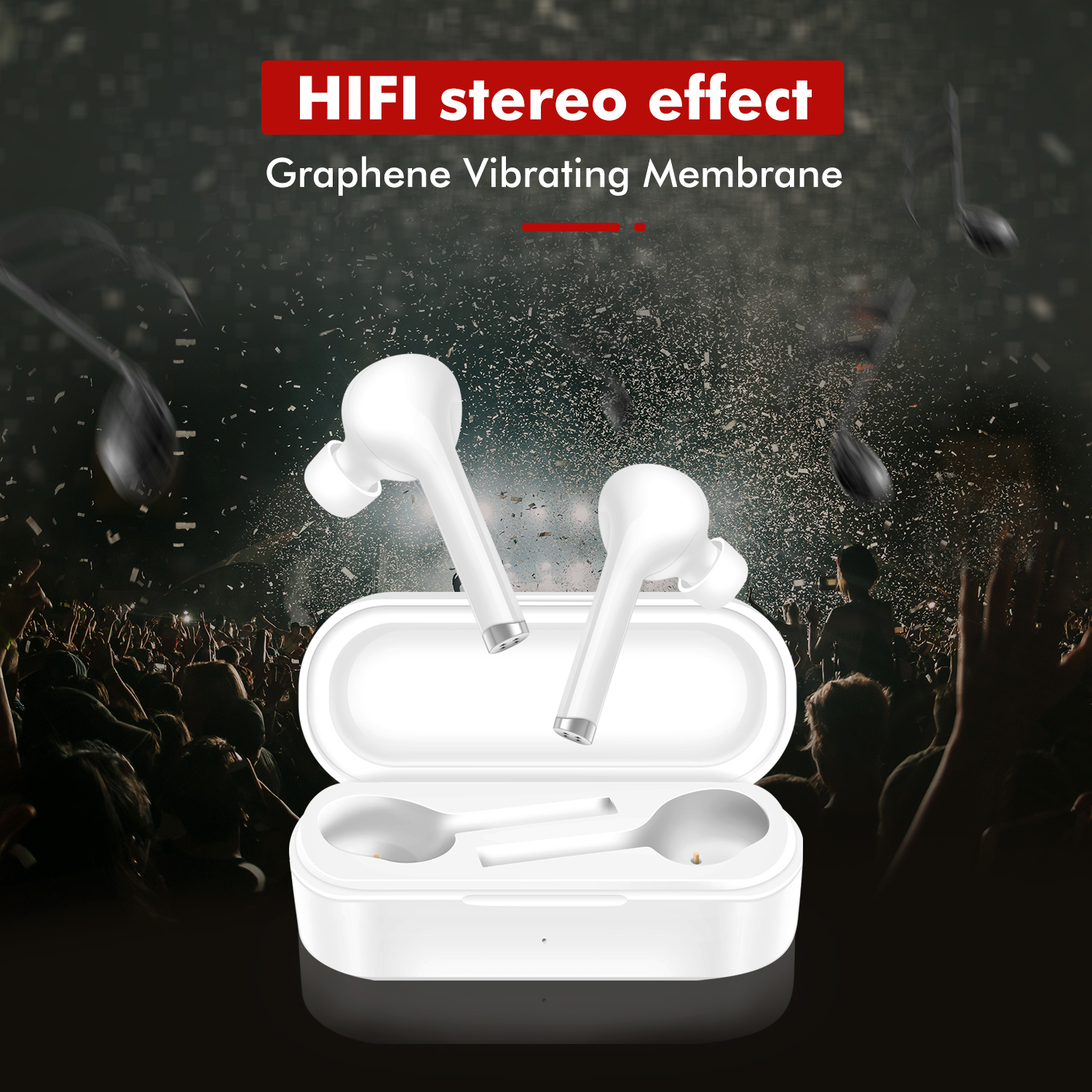 Vrai HIFI TW12 Sans Fil Bluetooth 5.0 Casque Stéréo Sport Écouteurs avec Micro