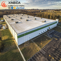 Bâtiment d'entrepôt en structure métallique, bâtiment métallique préfabriqué pour centre de distribution industriel et stockage de marchandises en vrac