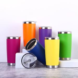 Custom logo Powder Coated 20oz Double Wall Insulated Vacuum Blank <b>Coffee</b> Cup Stainless Steel Travel Mug - Product Image 1