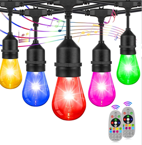 Bombillas Edison populares y convenientes, sincronización de música comercial, luces regulables impermeables para jardín, fiesta, <span class=keywords><strong>Bar</strong></span>, S14 RGBW, cadena de luces - Product Image 1