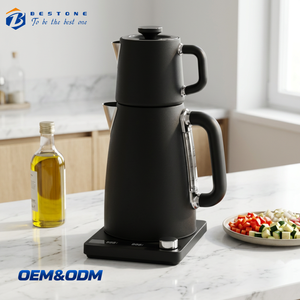 Tetera Eléctrica Doble para Té Turco de 1.8L con Tetera de 0.8L, Ajuste de Temperatura y Función para Mantener Caliente - Product Image 1