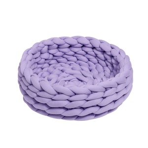 Kandang Anjing & Kucing Rajutan Tangan Kasar Motif Kartun Bulat, Dapat Dicuci Mesin, DIY, Semua Musim - Product Image 6