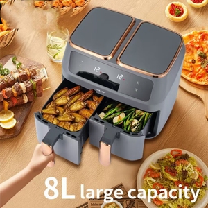 6 Litres Nouveau Type Portable Grande Capacité Cuisine Familiale <span class=keywords><strong>Double</strong></span> Chambre <span class=keywords><strong>Friteuse</strong></span> à Air Accessoires Doublures Papier <span class=keywords><strong>Friteuse</strong></span> à Air Numérique - Product Image 4