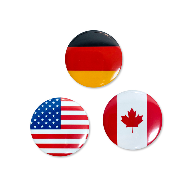 Promotional Cheap Metal Badges Round Shaped Country Flag Printing Tin Button Pins Decorative Custom Safety Pin Button