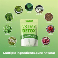 Thé vert détoxifiant Detox Slim, kit de thé détoxifiant de 28 jours, détoxifiant à base de plantes pour la perte de poids, le métabolisme et l'énergie