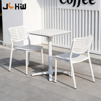 Chaise de salle à manger extérieure moderne en aluminium pour balcon, café et restaurant, avec cadre en aluminium personnalisé pour mobilier de jardin et de terrasse