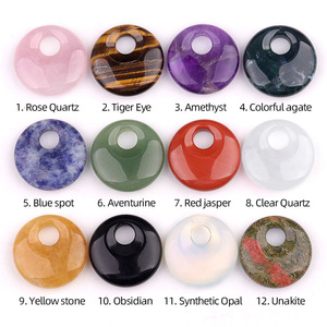 Collier pendentif de fiançailles en chaîne de corde à boucle de <span class=keywords><strong>princesse</strong></span> avec cristal de guérison, forme de cercle porte-bonheur pour femmes et hommes - Product Image 2