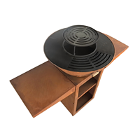 Vente en gros de nouveaux produits : Plancha multifonctionnelle 3-en-1 en acier Corten pour terrasse, foyer bio à granulés avec barbecue intégré