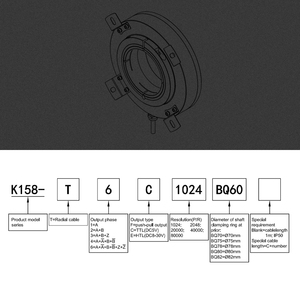 Óptico de alta precisión de codificador K158 exterior 158mm lado gran eje hueco codificador agujero 1024-80000 ppr codificador - Product Image 2