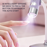 Lampe UV portable à induction AI pour ongles, avec support magnétique, patch adhésif et batterie intégrée pour le séchage des vernis