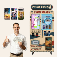 Distributeur automatique de coques de téléphone à écran tactile pour personnalisation facile, paiement par QR, carte de crédit et espèces, idéal pour parcs d'attractions et centres commerciaux