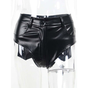 Shorts in Pelle <span class=keywords><strong>da</strong></span> <span class=keywords><strong>Donna</strong></span> Stile Europeo-Americano, Vita Alta, Ultra <span class=keywords><strong>Corti</strong></span>, in Ecopelle, Elasticizzati, Aderenti, Sexy, per Autunno <span class=keywords><strong>e</strong></span> Inverno - Product Image 3
