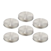 Couvercle de pot Mason en acier inoxydable 304 argenté, bouchon à vis de 70mm, bouchons de couvercle de stockage de pot Mason avec joints en silicone