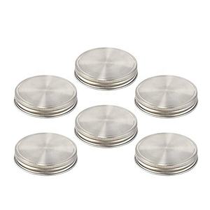 Gümüş 304 paslanmaz çelik cam turşu kavanozu kapak, 70mm vidalı kapak, silikon contalar ile cam turşu kavanozu depolama konserve kapak kapakları - Product Image 5