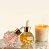Flacon compte-gouttes en verre de 30 ml en forme de boule avec zone pour étiquette, pour sérum, huile essentielle pour le visage, emballage cosmétique de luxe OEM, logo personnalisé