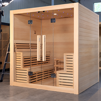 Sauna intérieur haut de gamme 2026 pour 4-6 personnes, en bois de pruche canadien, cabine de sauna sec sur mesure, directement du fabricant