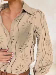 Camicie e Bluse da Ufficio <span class=keywords><strong>a</strong></span> <span class=keywords><strong>Maniche</strong></span> Lunghe con Bottoni e Dettagli Traforati per Donna, Abbigliamento Femminile, Top Bianchi - Product Image 2
