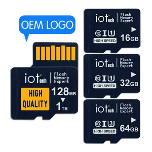 Iotech kartu SD mikro Taiwan, kualitas tinggi Chip Micro SD C10 2GB 16GB 32GB TF Kart 128GB 64GB kustom kartu memori Flash 32GB