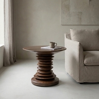 Meja Sudut Kayu Solid Modern Bertumpuk Bertingkat untuk Ruang Tamu, Furnitur Tahan Lama