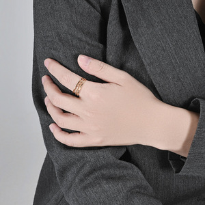 Three-piece <b>set</b>, 1mm stackable titanium steel <b>rings</b>, women's pinky <b>rings</b>, luxurious and high-end jewelry. - Product Image 3