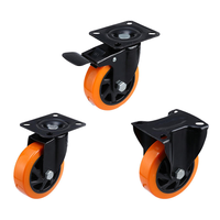 Roulette robuste pivotante 4 pouces 100mm Roulette de caddie avec roue orange