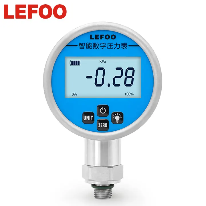 LEFOO mini manomètre hydraulique à huile pour l'eau, alimenté par batterie, affichage numérique LCD portable