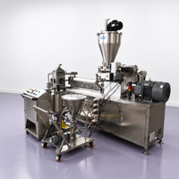 Tweeschroefsextruder productielijn voor puff snacks, maïs-puff voedselproductiemachine, roestvrij staal, automatisch