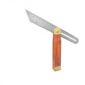Règle d'angle universelle en bois de rose et plastique en forme de T, rapporteur de 360 degrés, niveau universel, outil de mesure pour charpentier - Product Image 1