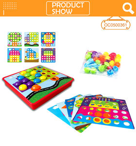 Pegboard puzzle peg jeu en plastique bouton champignon ongles puzzle jouets - Product Image 2