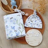 Meilleure Vente : Ensemble de Couverture et Bonnet en Mousseline pour Nouveau-né en Fibre de Bambou Naturelle et Coton Biologique – Idéal Cadeau de Naissance