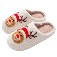 Chaussons de Noël personnalisés 2024 en forme de bonhomme en pain d'épices, doux et confortables pour la maison