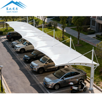 Abri de voiture de haute qualité, durable, grande structure en acier, tissu PVDF, simple ou double, imperméable, tente de stationnement pour voiture