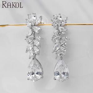 RAKOL EP5111 boda cristal CZ Cubic Zirconia pendientes de mujer - Product Image 5