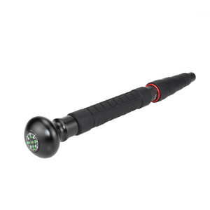 Canne télescopique avec boussole, embout en caoutchouc, réglable, en alliage d'aluminium, 3 sections, bâton de randonnée - Product Image 1