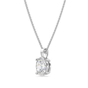 Diamante Ovalado Cultivado en Laboratorio de 1.00 a 3.00 Quilates, Certificado IGI, Oro Sólido de 14K, Colgante Unisex de Estilo Clásico Personalizable - Product Image 2