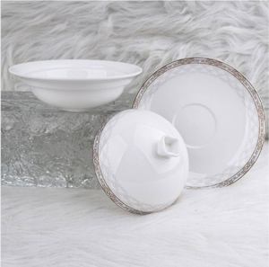 Service de table en céramique orientale classique, vaisselle en porcelaine chinoise, bol à riz, assiette à salade, petite soucoude - Product Image 4