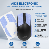 Bande adhésive antidérapante pour souris, compatible avec la souris de jeu Battle Blade 3, couleur unie et motif neige, noir
