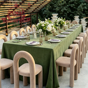 Banquet Hall Fer Métal Cadre Velours Coussin En Gros Restaurant Salle À Manger Chaises - Product Image 3