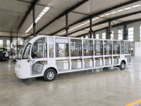 Bus Wisata Listrik dengan Pintu, 20 Kursi untuk Transportasi Staf Resor, Baterai Lithium 400Ah, Jangkauan 150-180km, Afrika