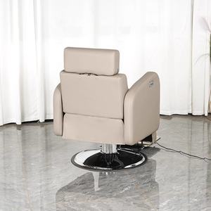Sillón de Peluquería de Lujo Negro y Dorado, Silla de Peluquería con Bomba Hidráulica Reclinable, Silla de Corte de Pelo Retro para Salón de Belleza - Product Image 5