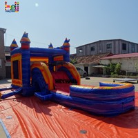 Château gonflable commercial avec toboggan pour enfants, combo gonflable, aire de jeux, château de saut avec toboggan