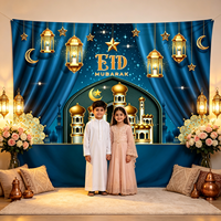 Toile de fond personnalisée pour Ramadan et Aïd Moubarak, tapisserie islamique musulmane Kareem avec lune et étoiles pour la maison