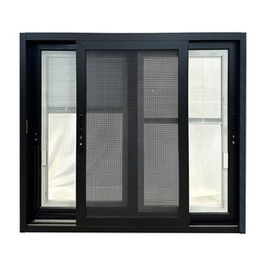 Fenêtre en aluminium coulissante en verre noir à <span class=keywords><strong>double</strong></span> <span class=keywords><strong>vitrage</strong></span> <span class=keywords><strong>anti</strong></span>-<span class=keywords><strong>bruit</strong></span> et économe en énergie - Product Image 2