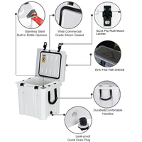 Glacière isotherme portable robuste en PE rotomoulé 33QT avec grande capacité de rétention de glace pour la pêche et le camping