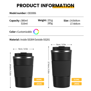Nuova Tazza da Caffè a Doppia Parete, Thermos Isolato in Acciaio Inox con Coperchio LED, Borraccia per Viaggi e Campeggio - Product Image 6