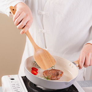 Lớn lá Keo Gỗ đồ dùng nhà bếp bằng gỗ tếch không dính thìa và muỗng gạo nhỏ để nấu ăn và phục vụ lẩu - Product Image 3