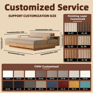 เก้าอี้พักผ่อนไม้สักแบบสองที่นั่ง พร้อมเบาะรองนั่งทนทุกสภาพอากาศและโฟมความยืดหยุ่นสูง สำหรับวิลล่าริมสระน้ำในสวน - Product Image 2